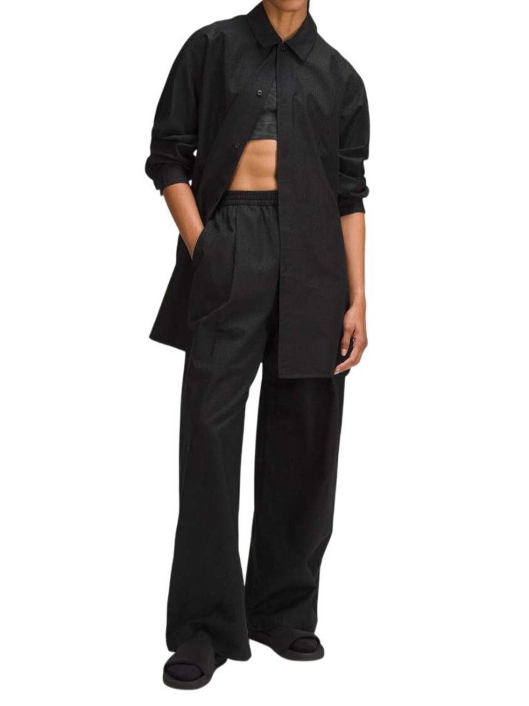 Very Rare Lululemon Lab Jacquard Black Shirt & Pants Set Relaxed-Fit